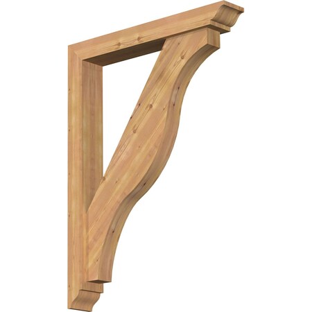 Ekena Millwork Funston Traditional Smooth Bracket w/ Offset Brace, Western Red Cedar, 5 1/2"W x 36"D x 48"H BKT0604X36X48FST01SWR